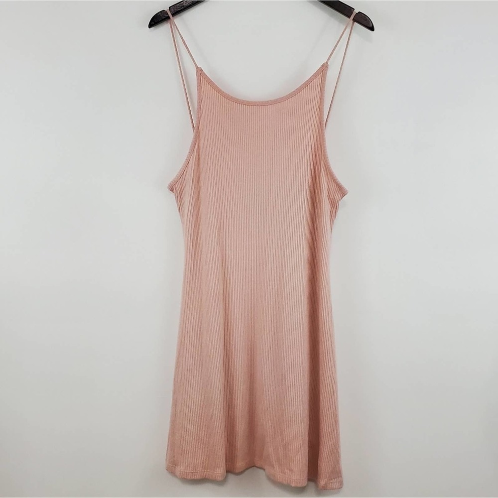 Topshop Spaghetti Strap Ribbed Mini Dress